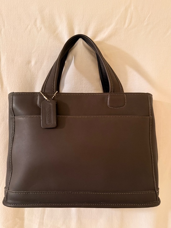 Coach Handbags - Vintage Coach Bleeker Satchel 9303 Grey Leather Top Handle Purse Handbag